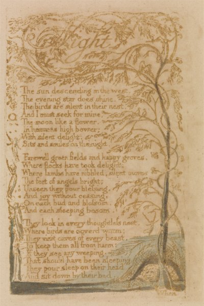 Night, plate 16 from Songs of Innocence, 1789 by William Blake